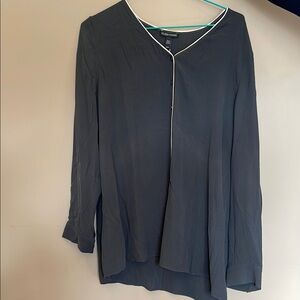 Black Button-Up Blouse by Eileen Fisher
